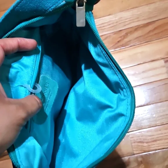 Appleseed"sTeal Suede Shoulder Bag - Picture 3 of 7
